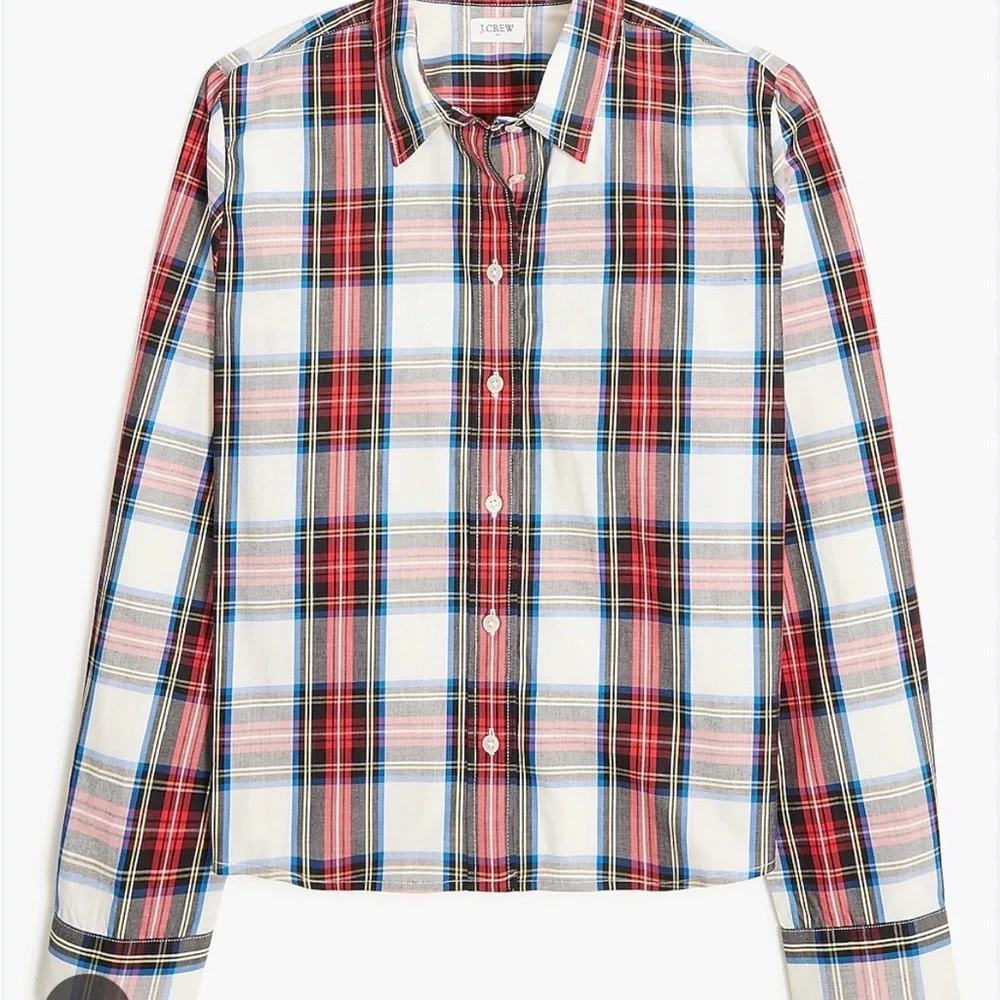 NWT J. Crew Women’s Holiday Tartan Plaid Button Down Shirt Size 2X